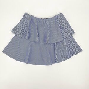NWT Blaque Label Blue Striped Nautical Beach Tiered Flare Skirt Size XS